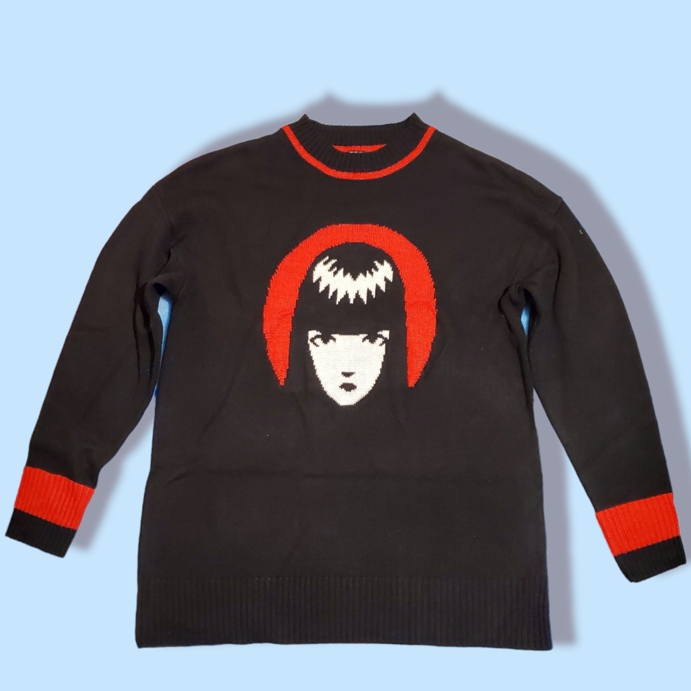 Emily The Strange Intarsia Graphic Sweater
